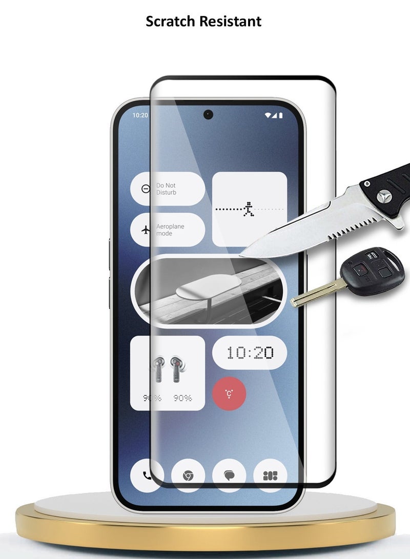 دبليو تيك Nothing Phone 2a 5G 2024 / Nothing Phone (2a) Plus 5G 2024 Premium E2E Full Glue بغطاء كامل واقي شاشة من الزجاج المقسى (MSGECN) - شفاف / أسود - Image 5